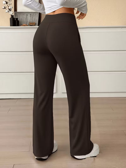 Vera — Pantalón Ancho de Tiro Alto con Cintura Moldeadora