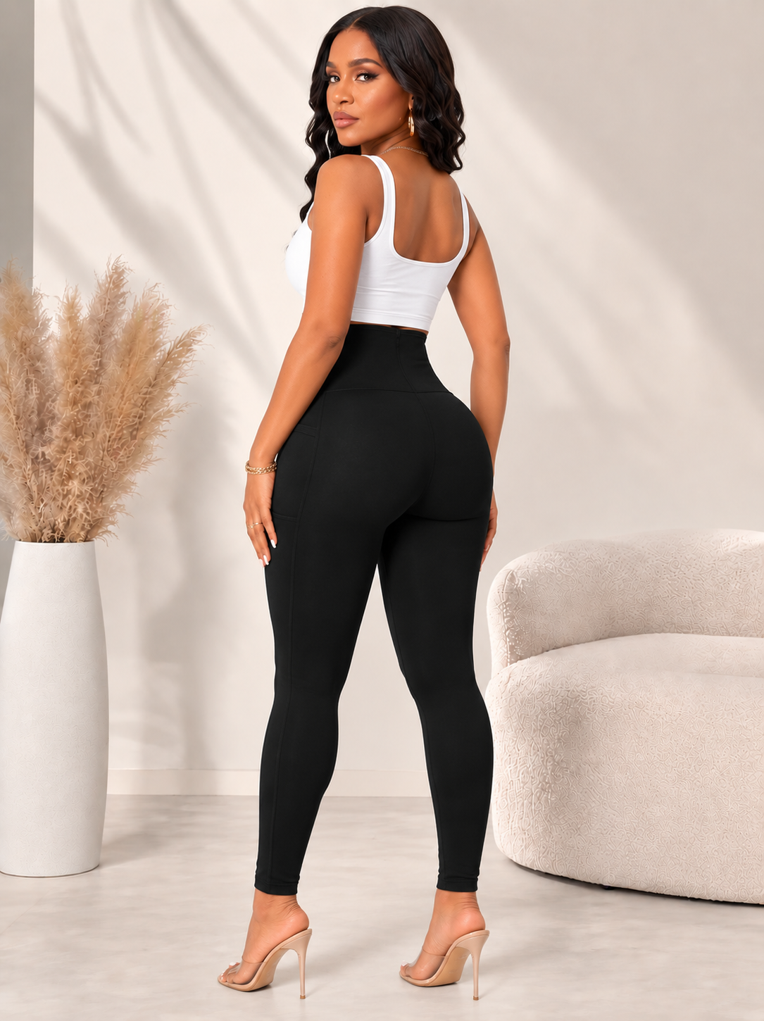 Legging Faja Push Up con Cintura de Ganchos